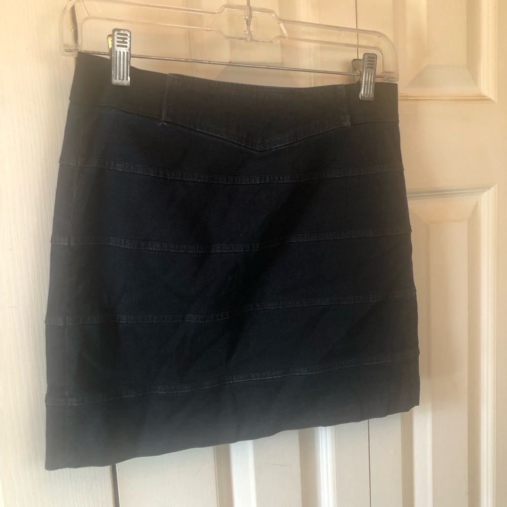 Armani Exchange Denim Mini Skirt with V-Front Waist